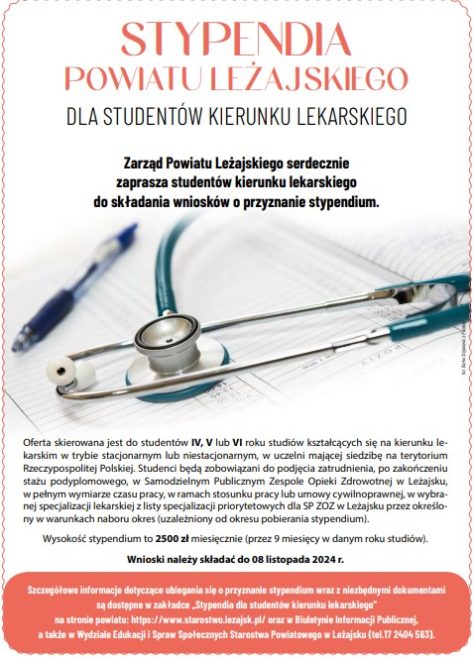 Stypendia dla studentów kierunku lekarskiego